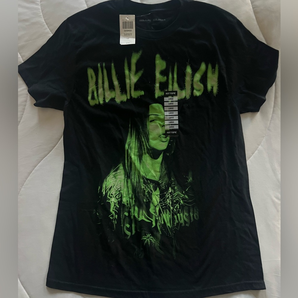 Billie Eilish Green Jumbo Portrait Boyfriend Fit Girls T-Shirt